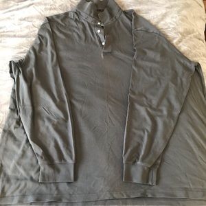 Gray Long Sleeve Polo Shirt